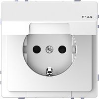 Розетка с заземлением без рамки Schneider Electric Merten D-Life 1-м. крышка шторки IP44 белый лотос картинка